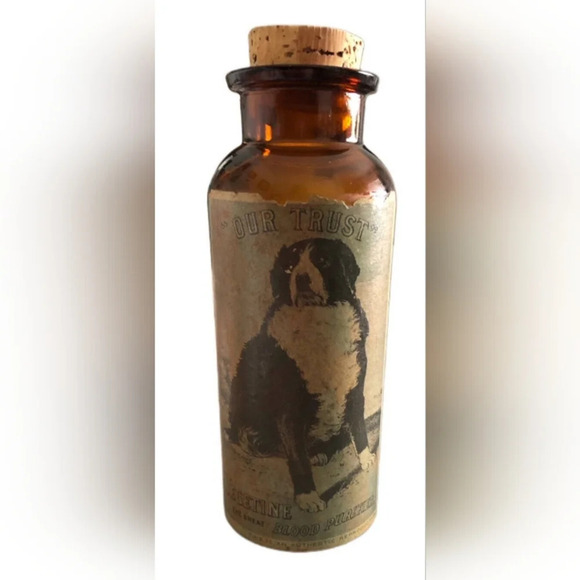 TCW Wheaton Amber Our Trust Vegetine Blood Purifier Saint Bernard Bottle - Picture 2 of 10